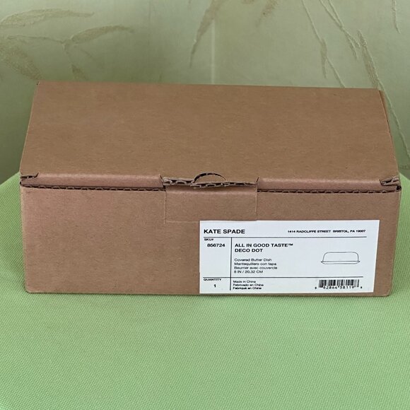 KATE SPADE DECO DOT COVERED BUTTER DISH:NWT DOTS - Picture 13 of 14